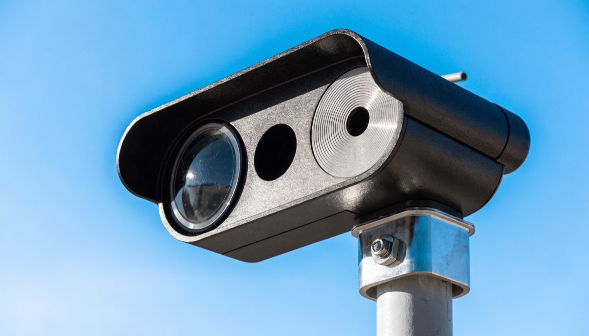 An ANPR camera combined with a radar sensor in one rugged housing, the core of a stationary meter.