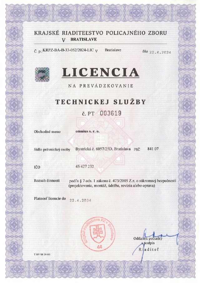 Technical service licence